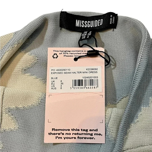 NWT Missguided Exposed Seam Halter Mini Dress - Picture 5 of 6